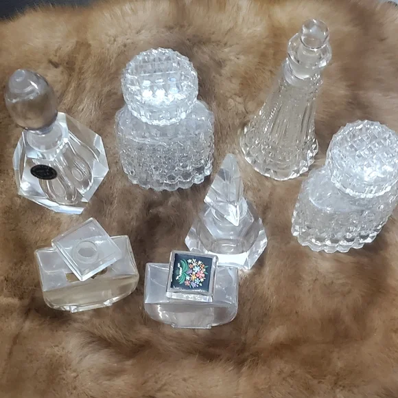 Vintage Crystal perfume bottles Empty France USA - Picture 10 of 15